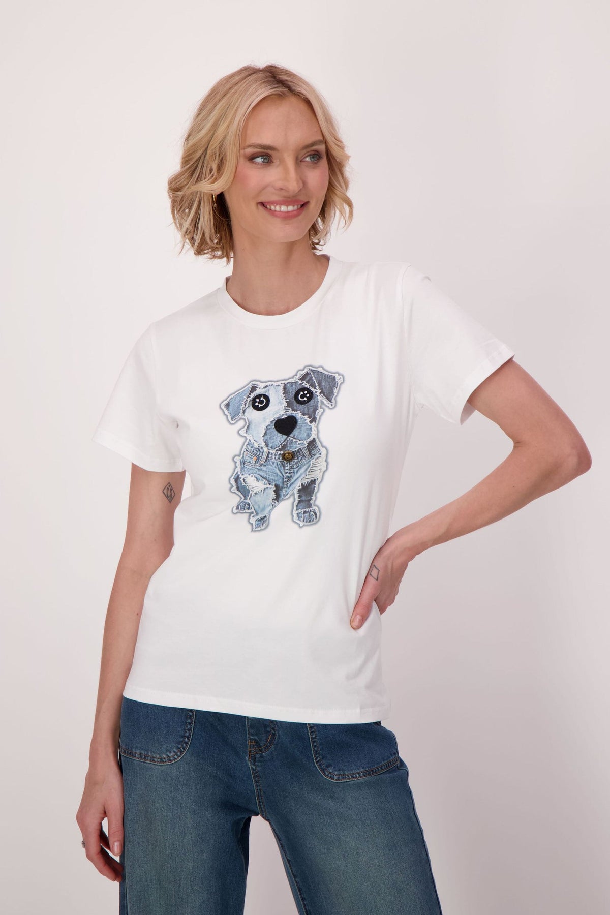 Patch Dog Cotton T-Shirt
