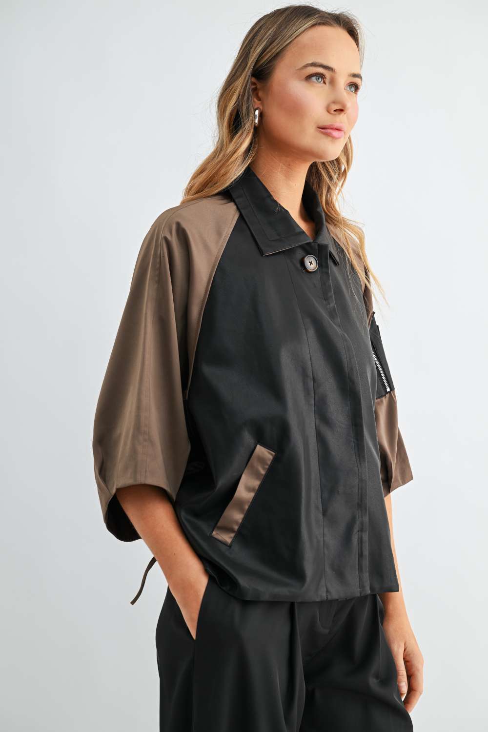 Jason Mix Media Leather Panel Jacket