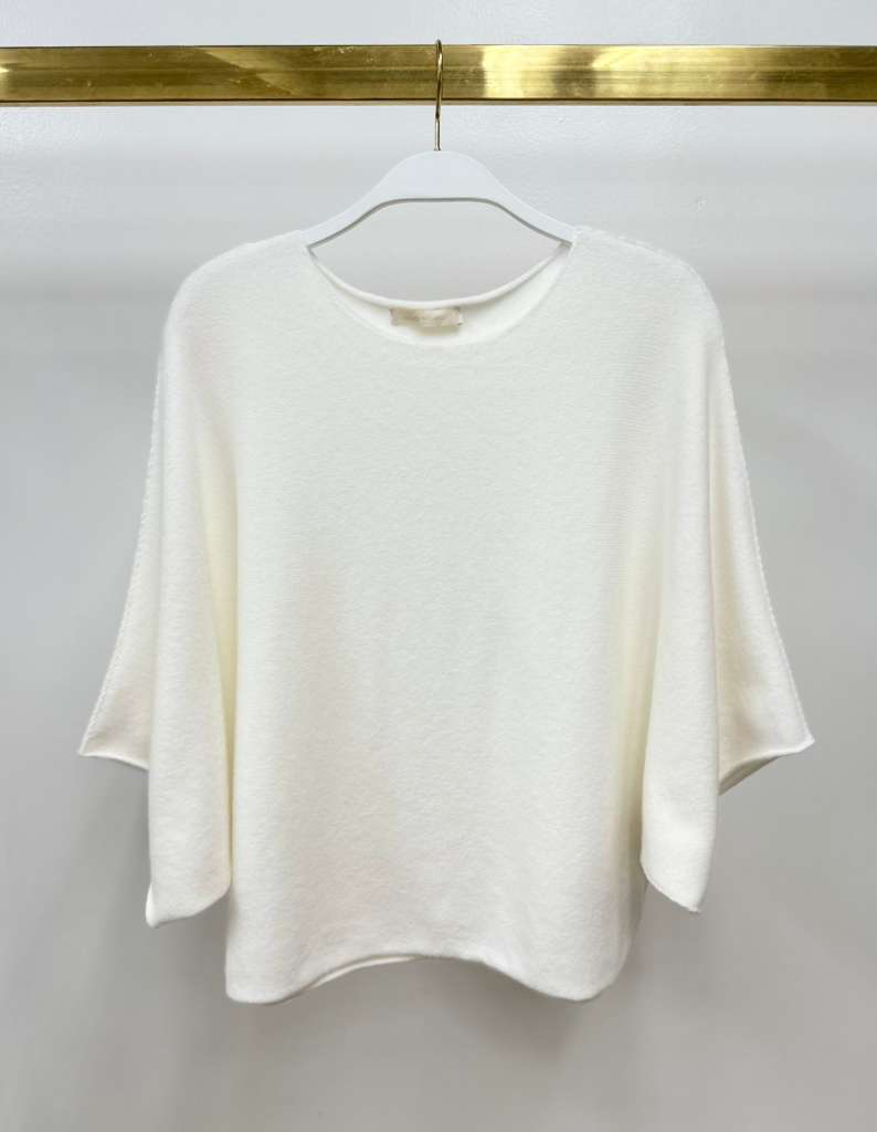 CREW NECK BATWING SLEEVE KNIT TOP