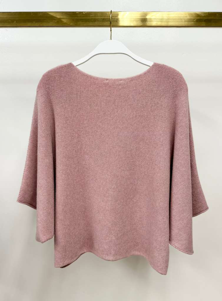 CREW NECK BATWING SLEEVE KNIT TOP