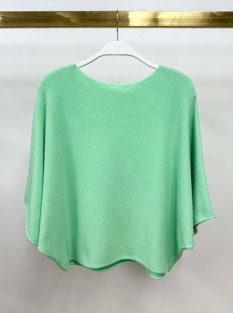 CREW NECK BATWING SLEEVE KNIT TOP