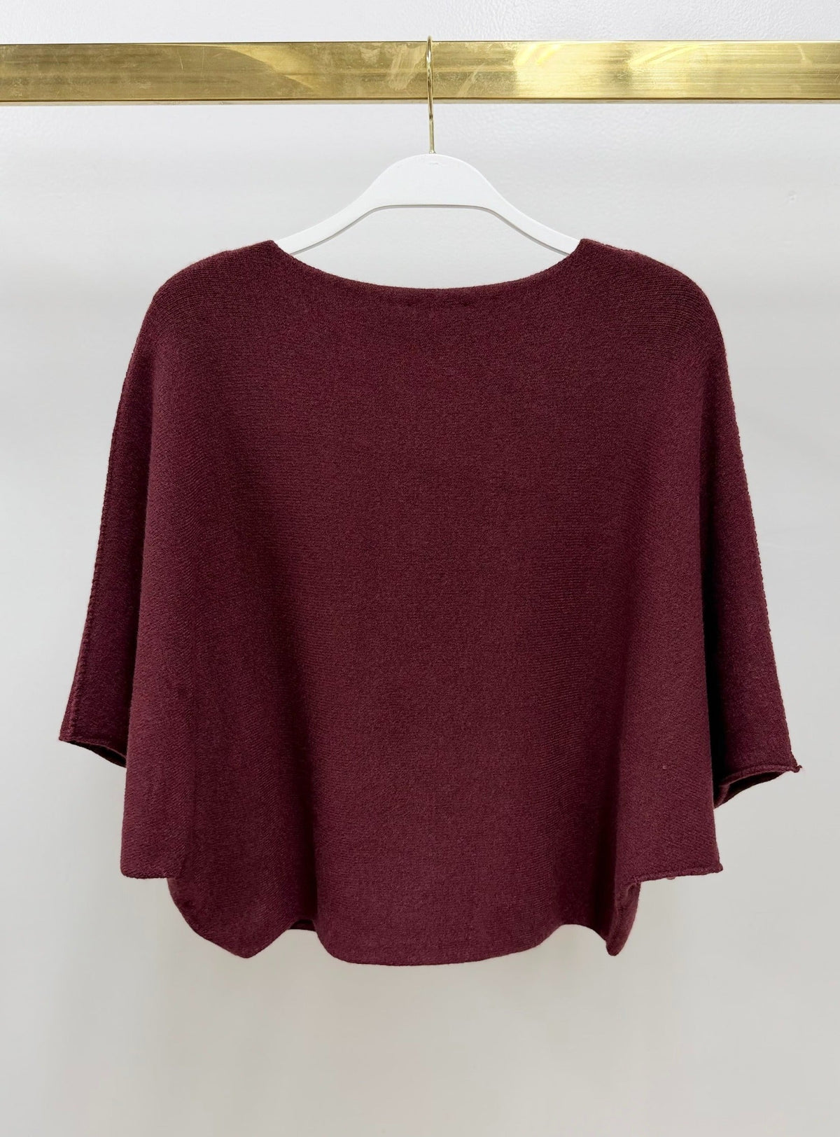 CREW NECK BATWING SLEEVE KNIT TOP