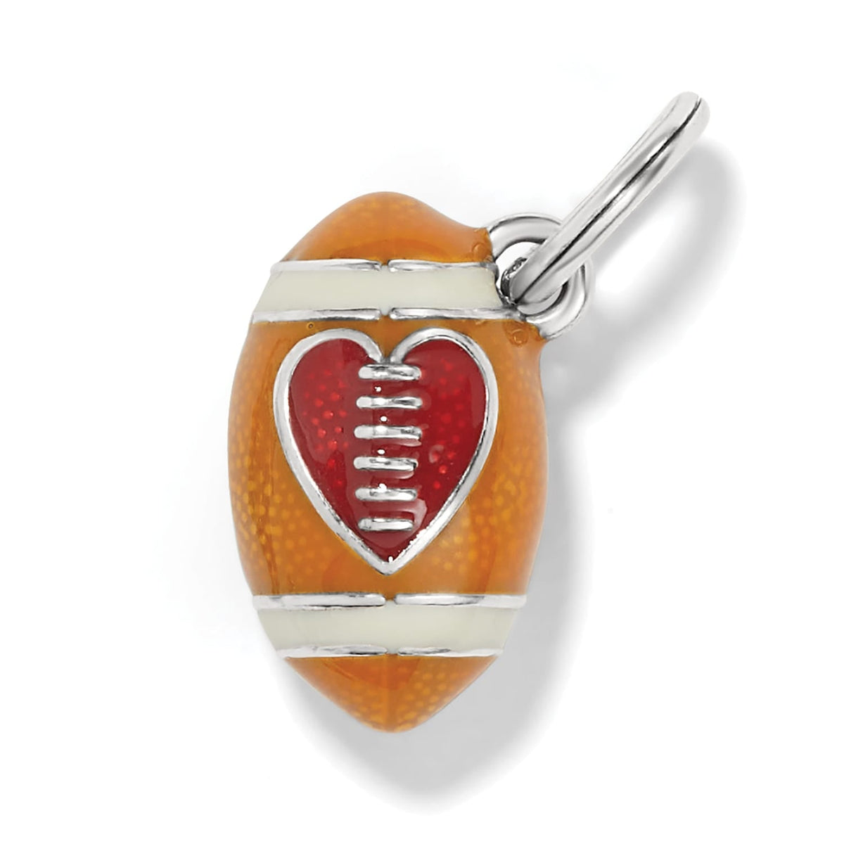 ABC Football Charm — Silver-Orange