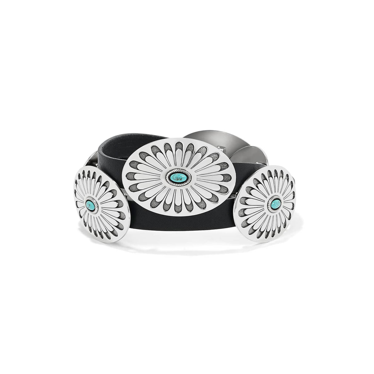 Blackbird Concho Belt — Black-Turquoise
