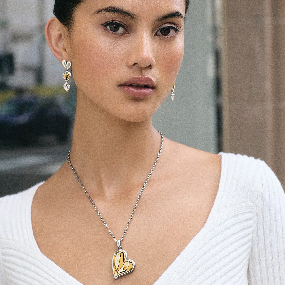 Cascade Heart Trio Post Drop Earrings by Brighton