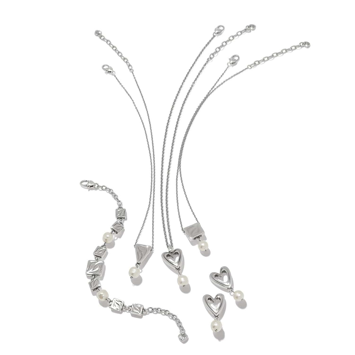 Cascade Open Heart Pearl Petite Necklace by Brighton