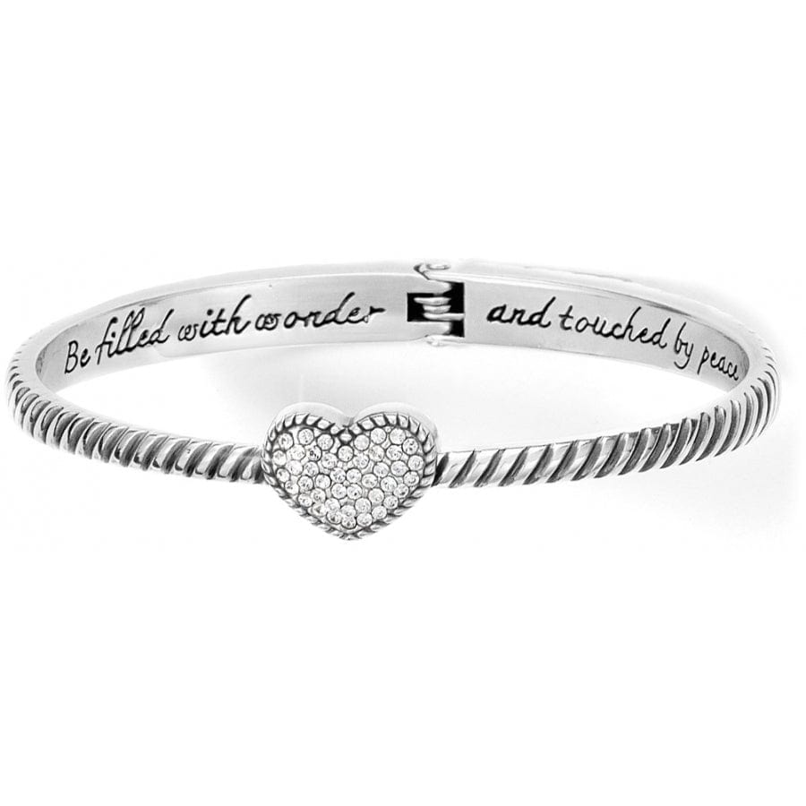 Celestia Heart Hinged Bangle — Silver