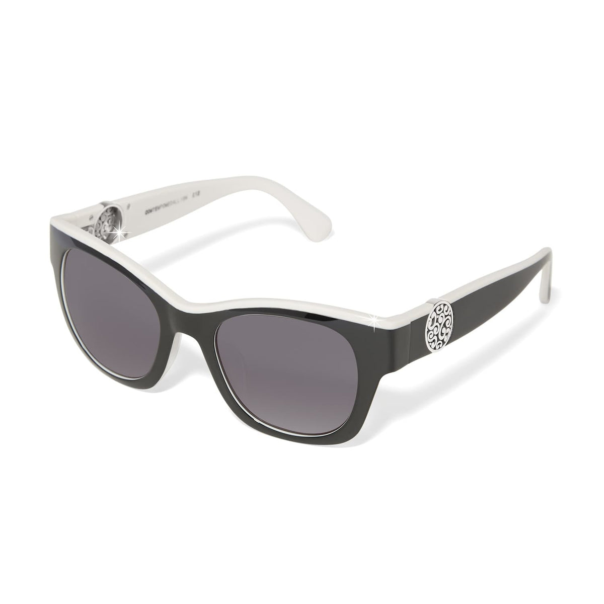 Contempo Medallion Dual Tone Sunglasses — Black-White