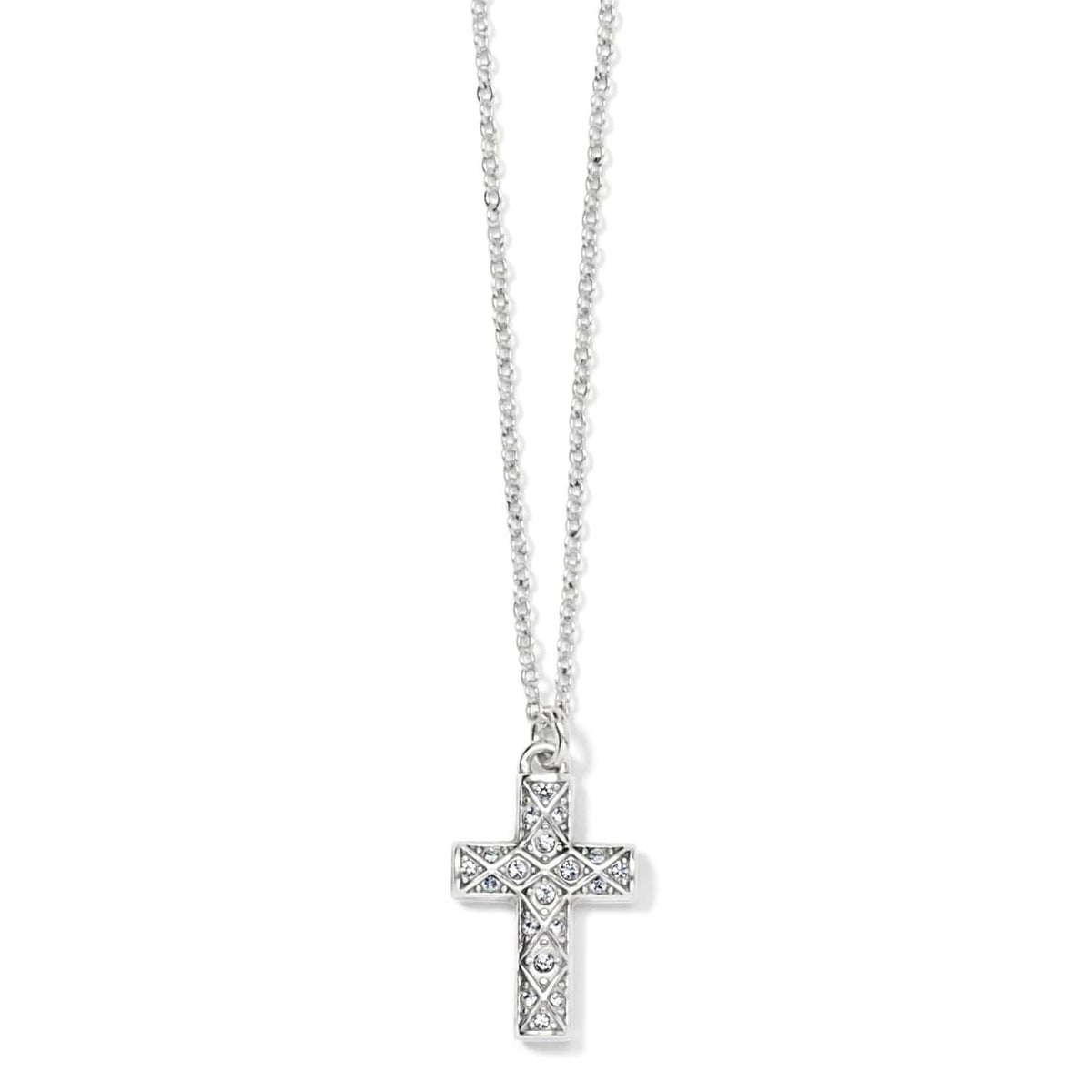 Diamond Cross Necklace — Silver