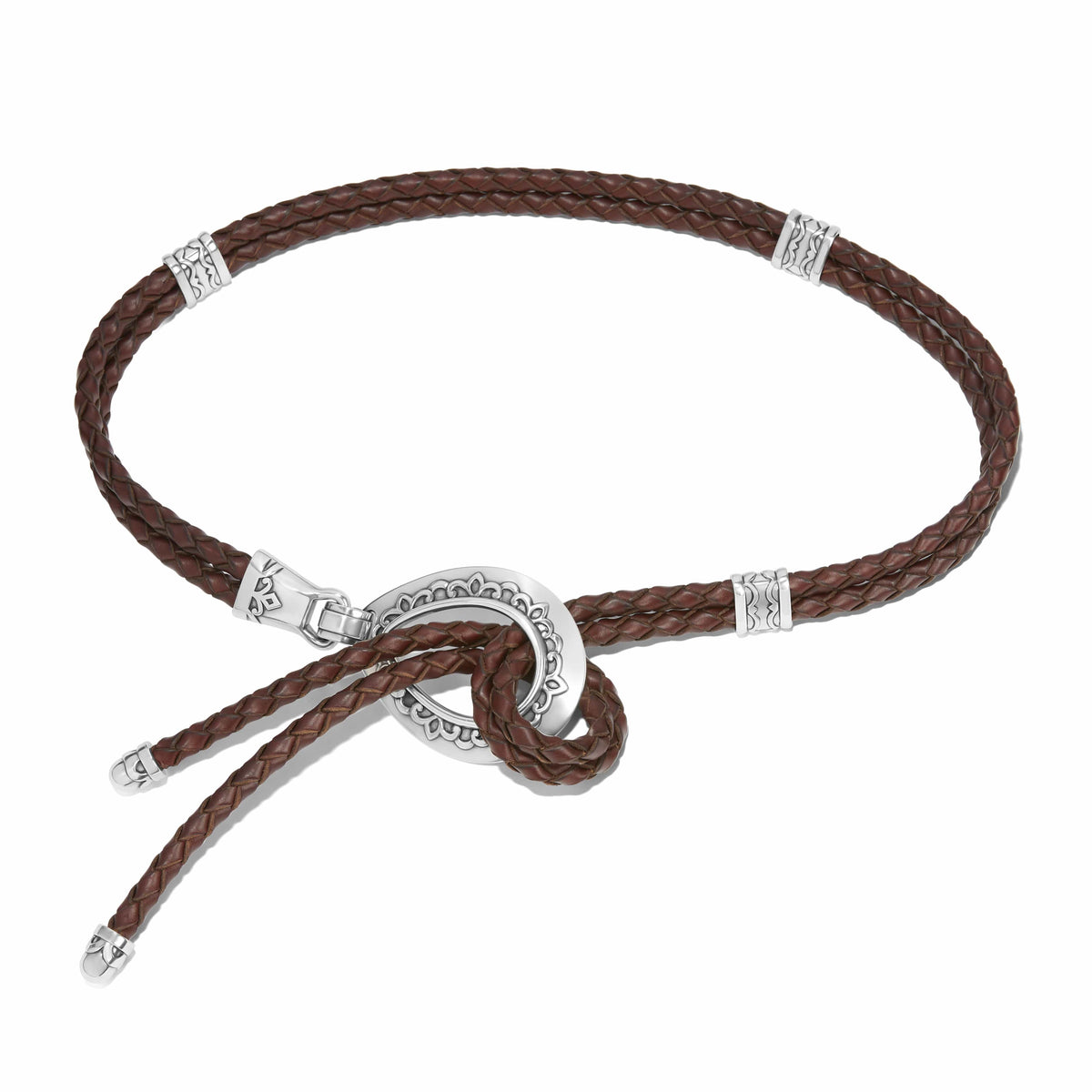 Double Barrel Braid Belt — Brown
