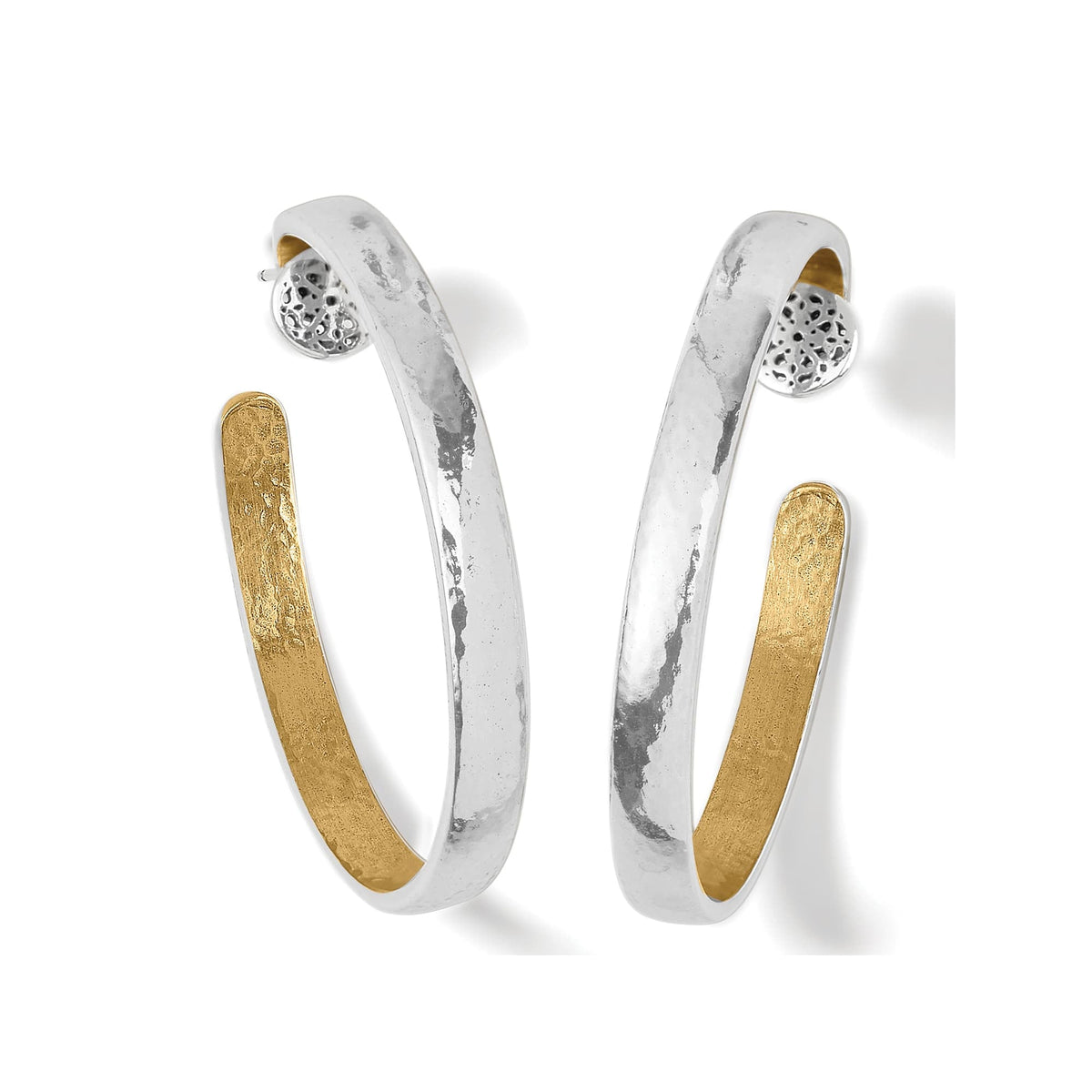 Ferrara Entrata Medium Hoop Earrings — Silver-Gold