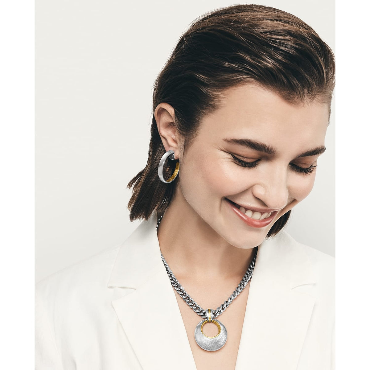 Ferrara Entrata Medium Hoop Earrings by Brighton