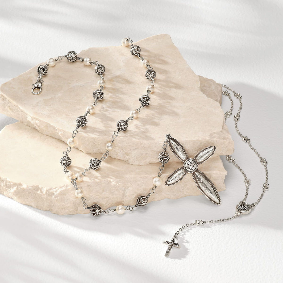 Ferrara Lacrima Rosary Necklace by Brighton