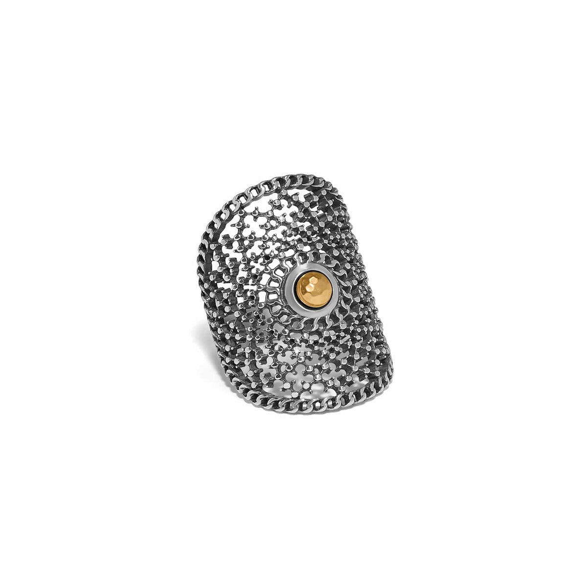 Ferrara Segreta Two Tone Round Ring — Silver-Gold
