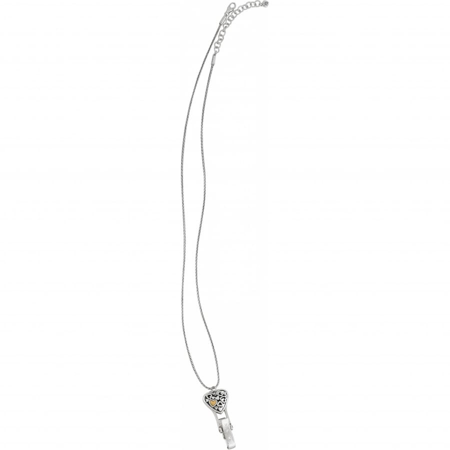 Floating Heart Badge Clip Necklace by Brighton