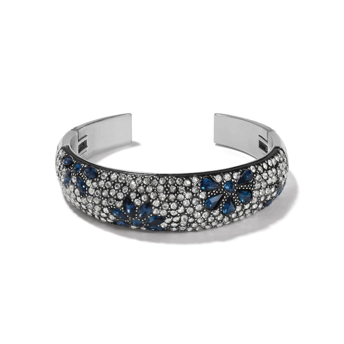 Garden Of Love Double Hinged Bangle — Silver-Blue