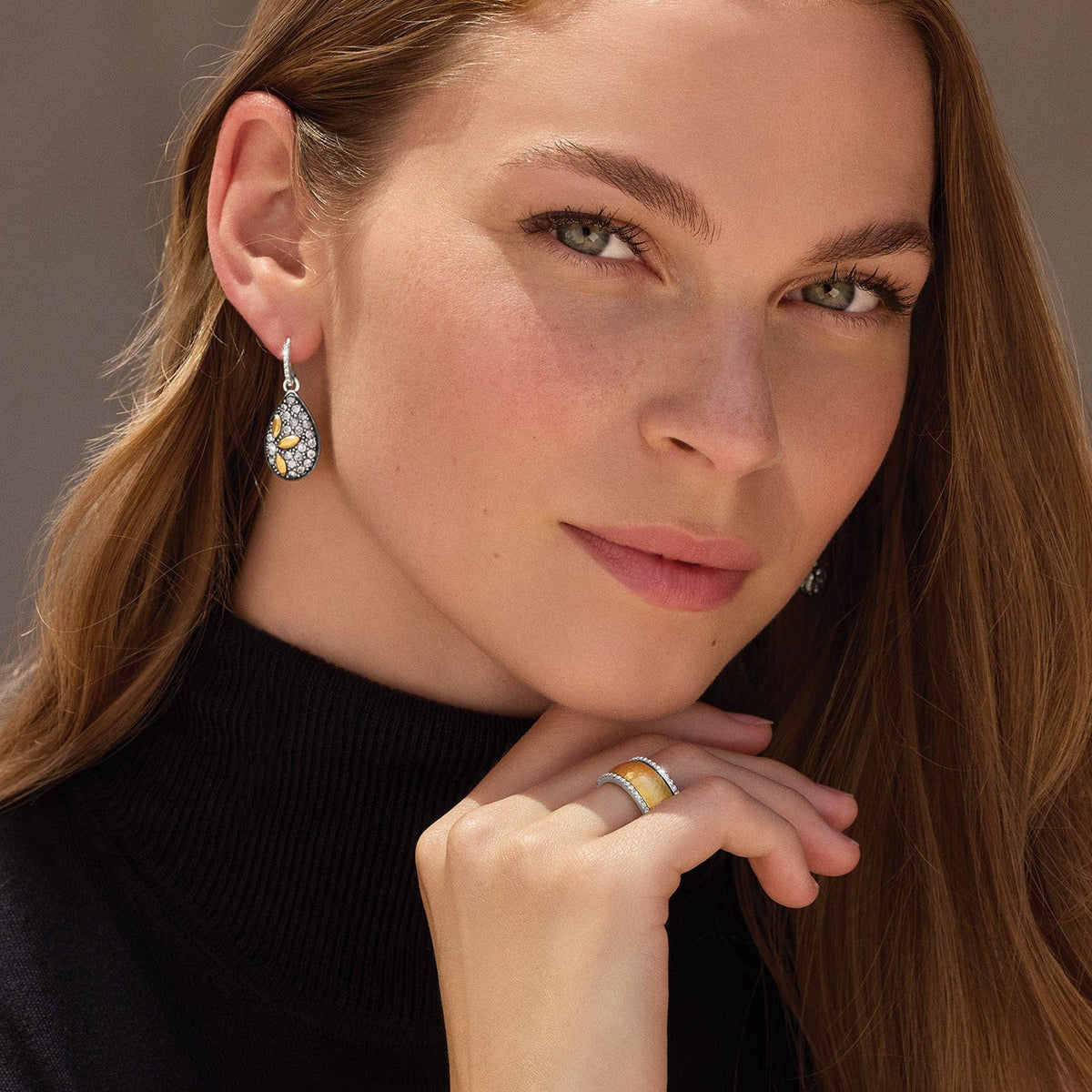 Garden Of Love Teardrop French Wire Earrings by Brighton