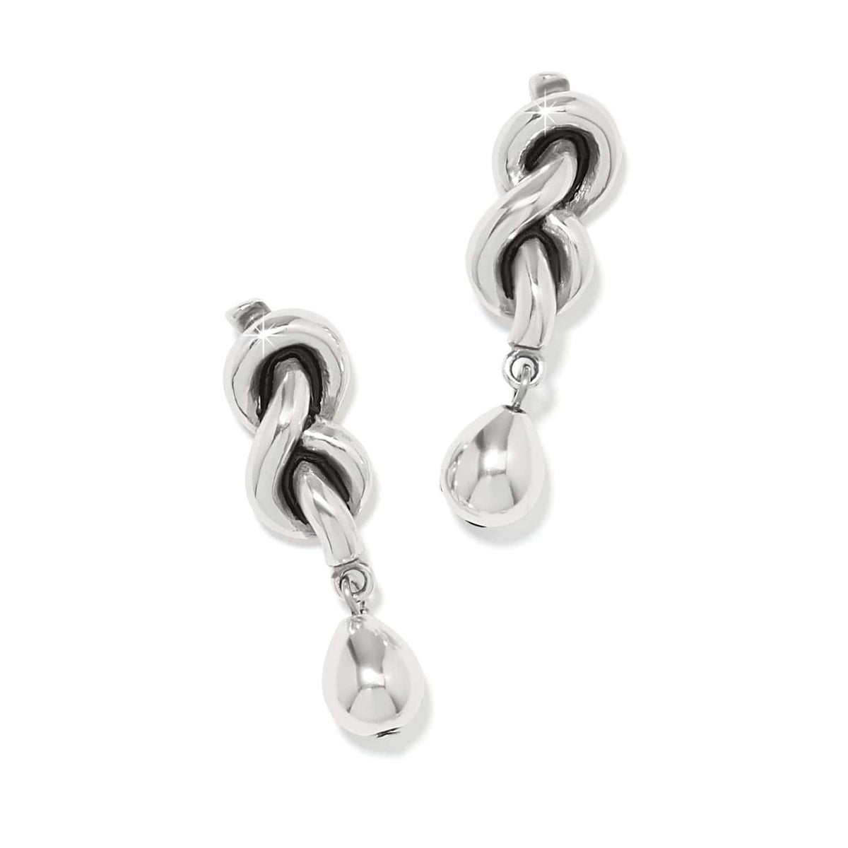 Interlok Single Knot Drop Earrings — Silver-Gold
