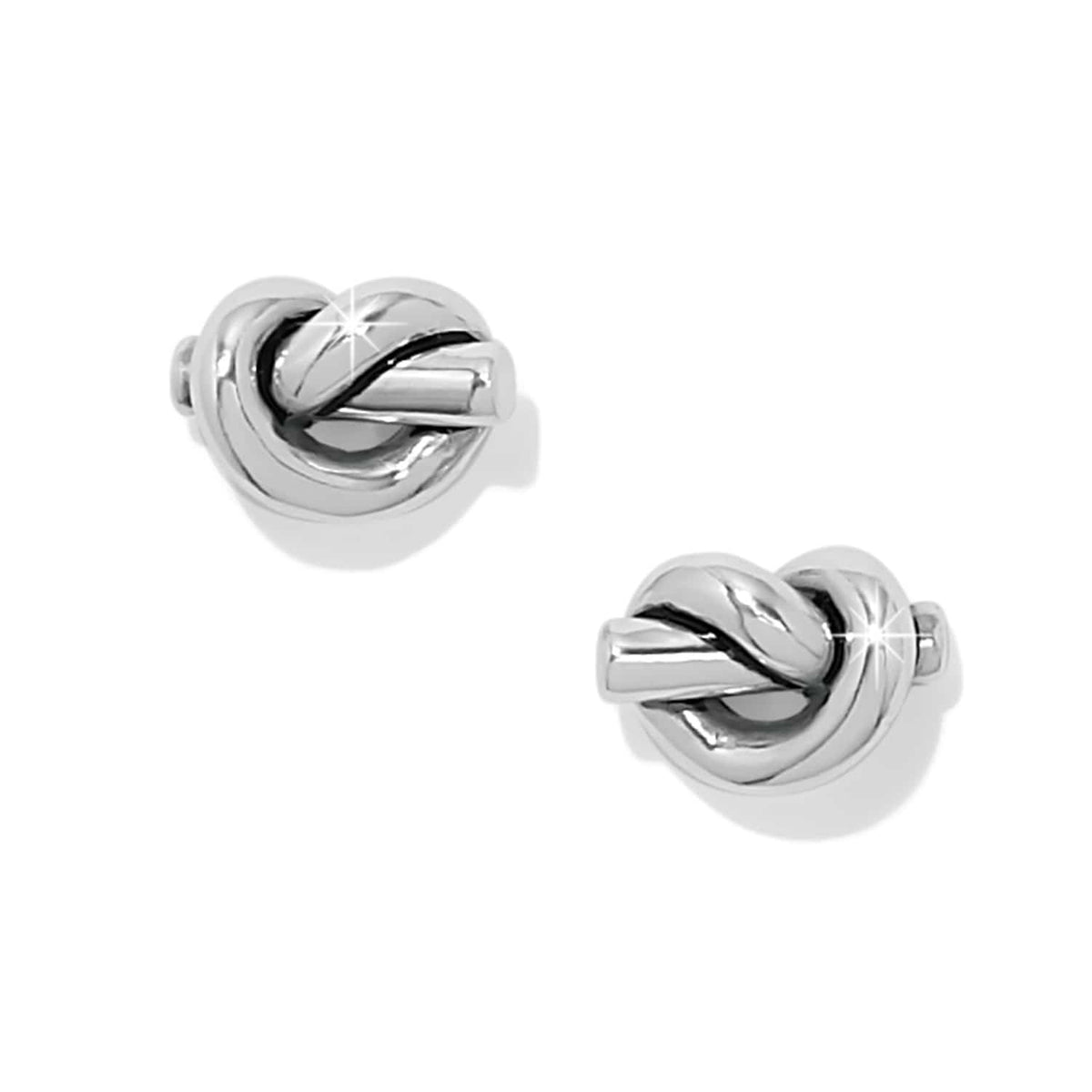 Interlok Single Knot Mini Earrings — Silver