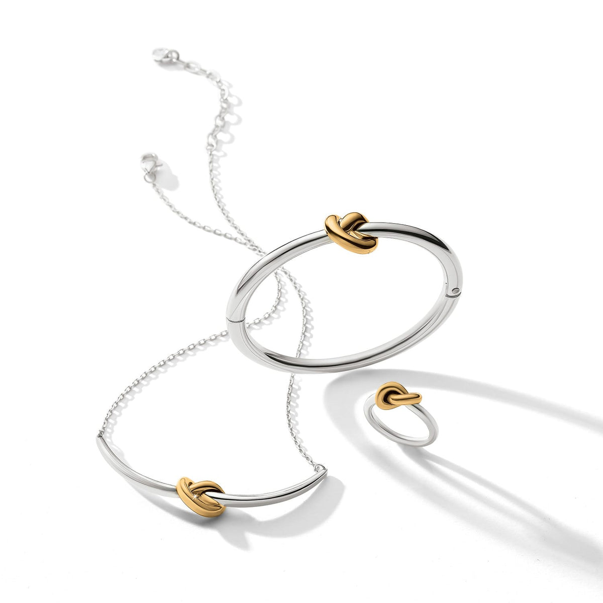 Interlok Single Knot Two Tone Necklace by Brighton