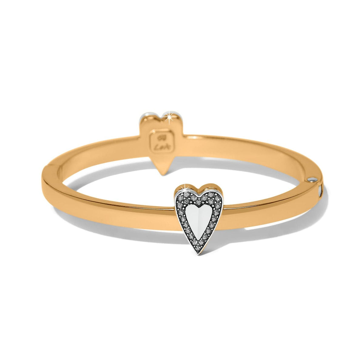 Love Messages B Bold Hinged Bangle — Silver-Gold