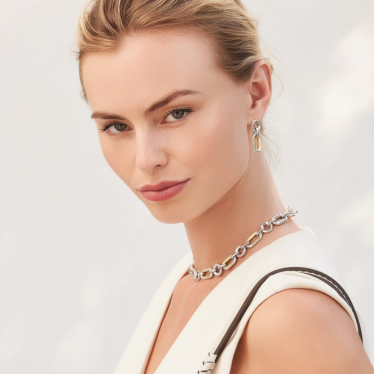 Medici Link Two Tone Necklace by Brighton