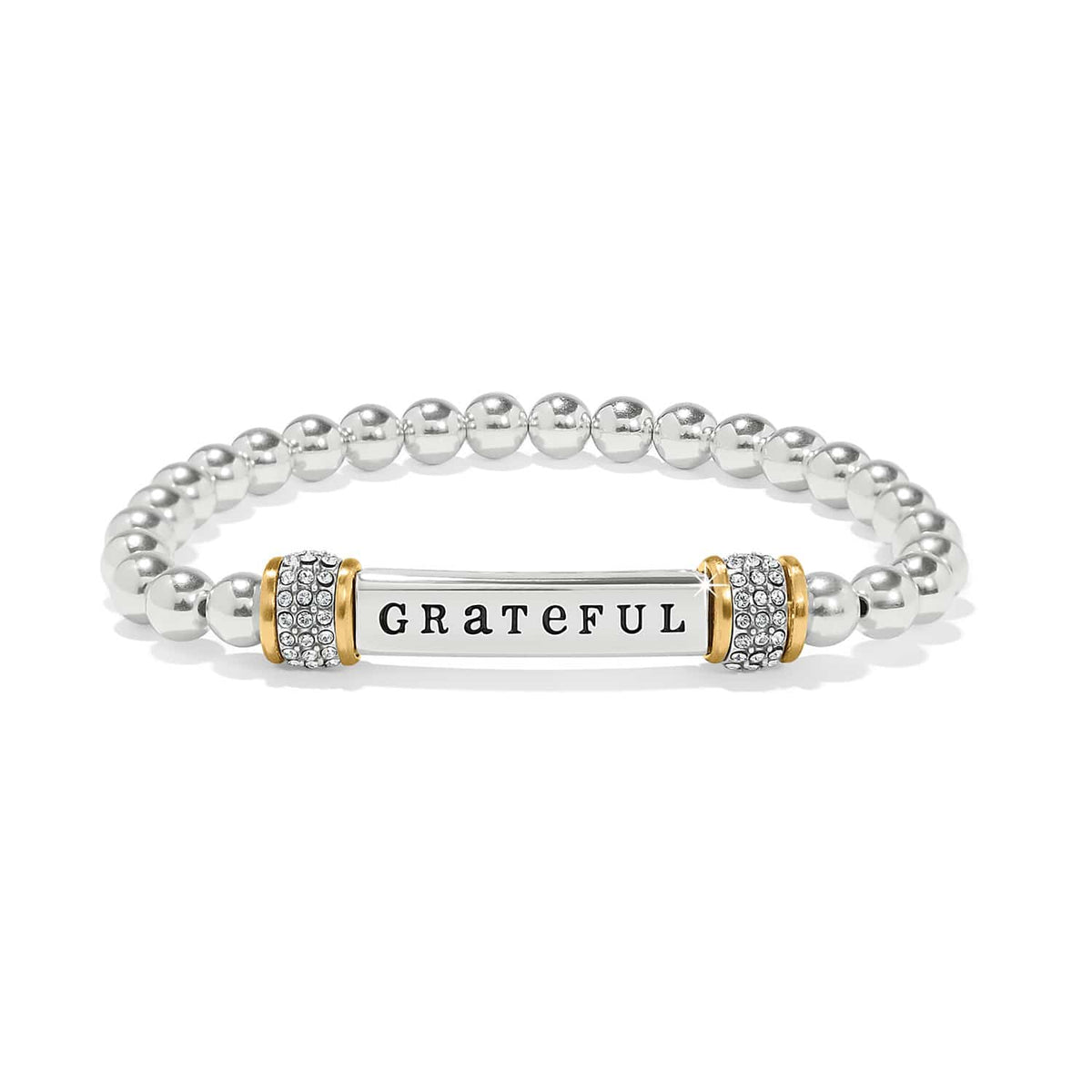 Meridian Grateful Two Tone Stretch Bracelet — Silver-Gold