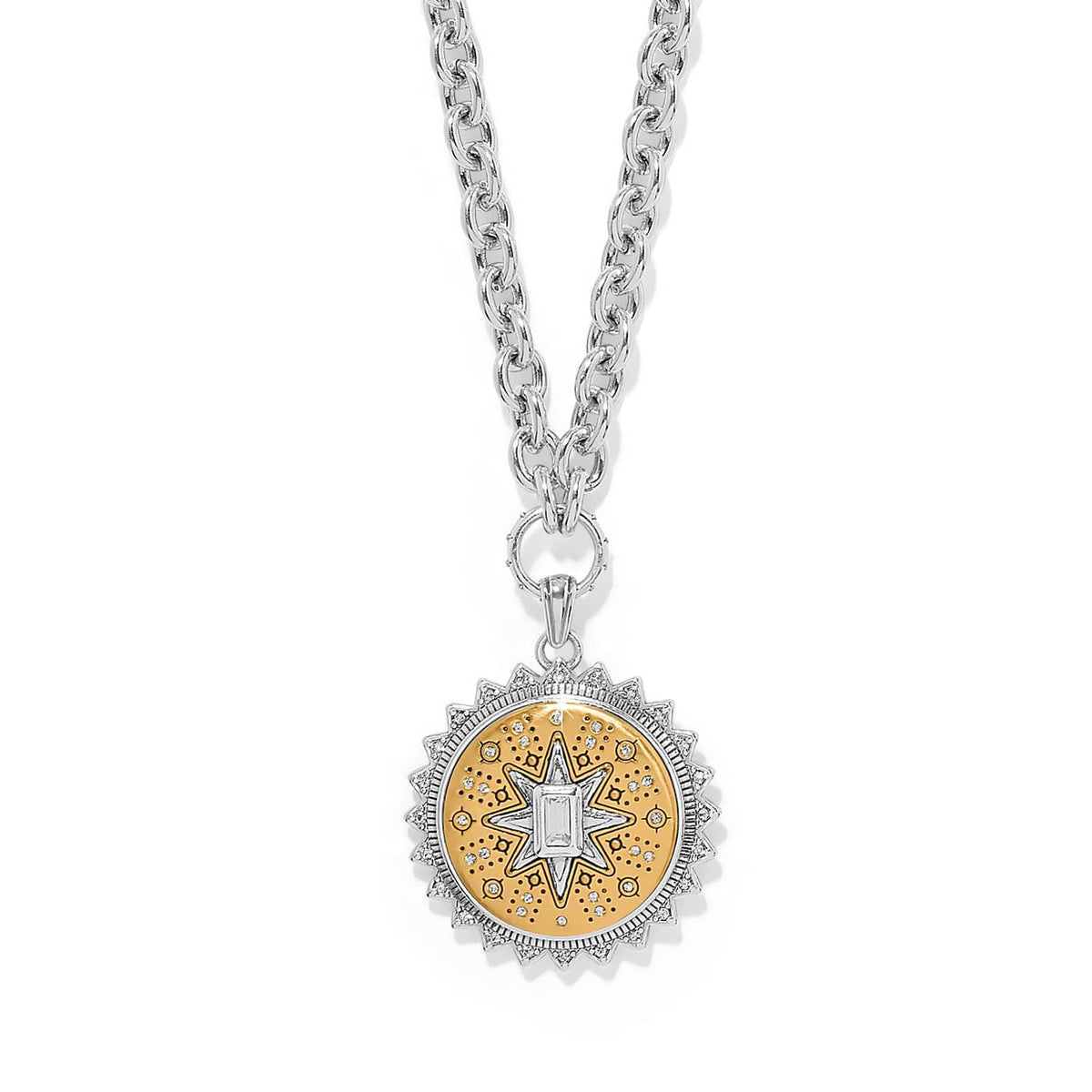 Mosaic Nova Pendant Necklace — Silver-Gold