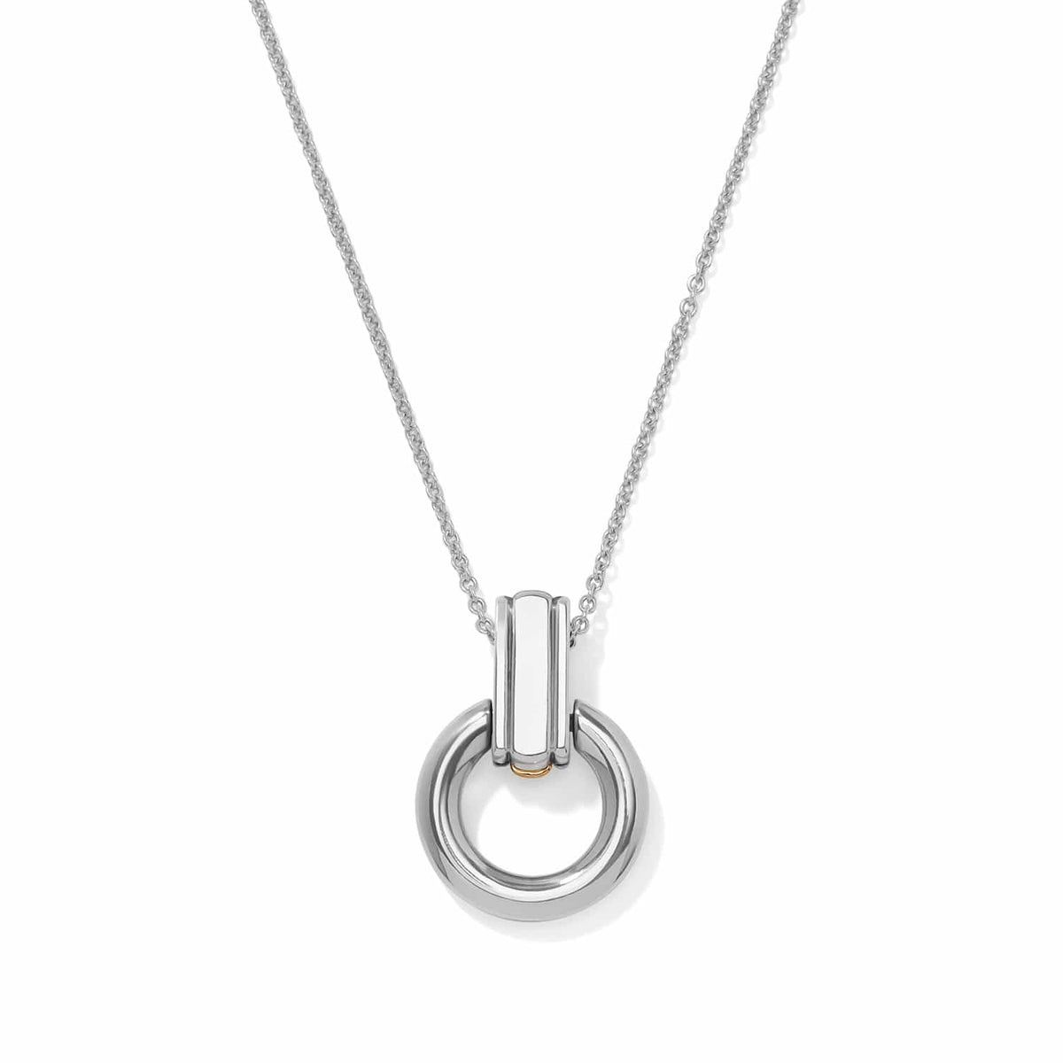 Mosaic Two Tone Link Ring Necklace by Brighton