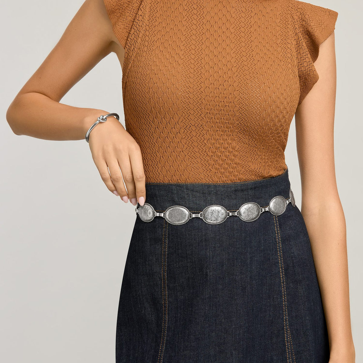 Nicole Concho Link Belt — Silver