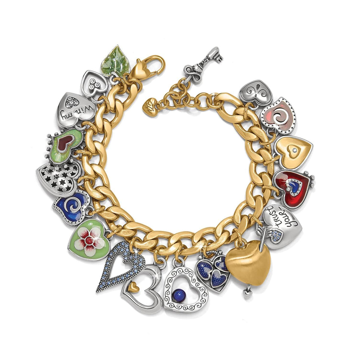 One Heart Color Charm Bracelet — Silver-Gold