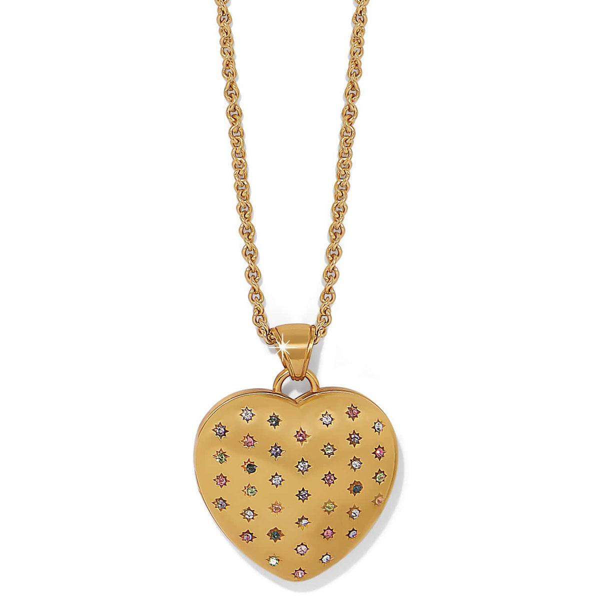 One Heart Convertible Locket Necklace — Gold-Multi