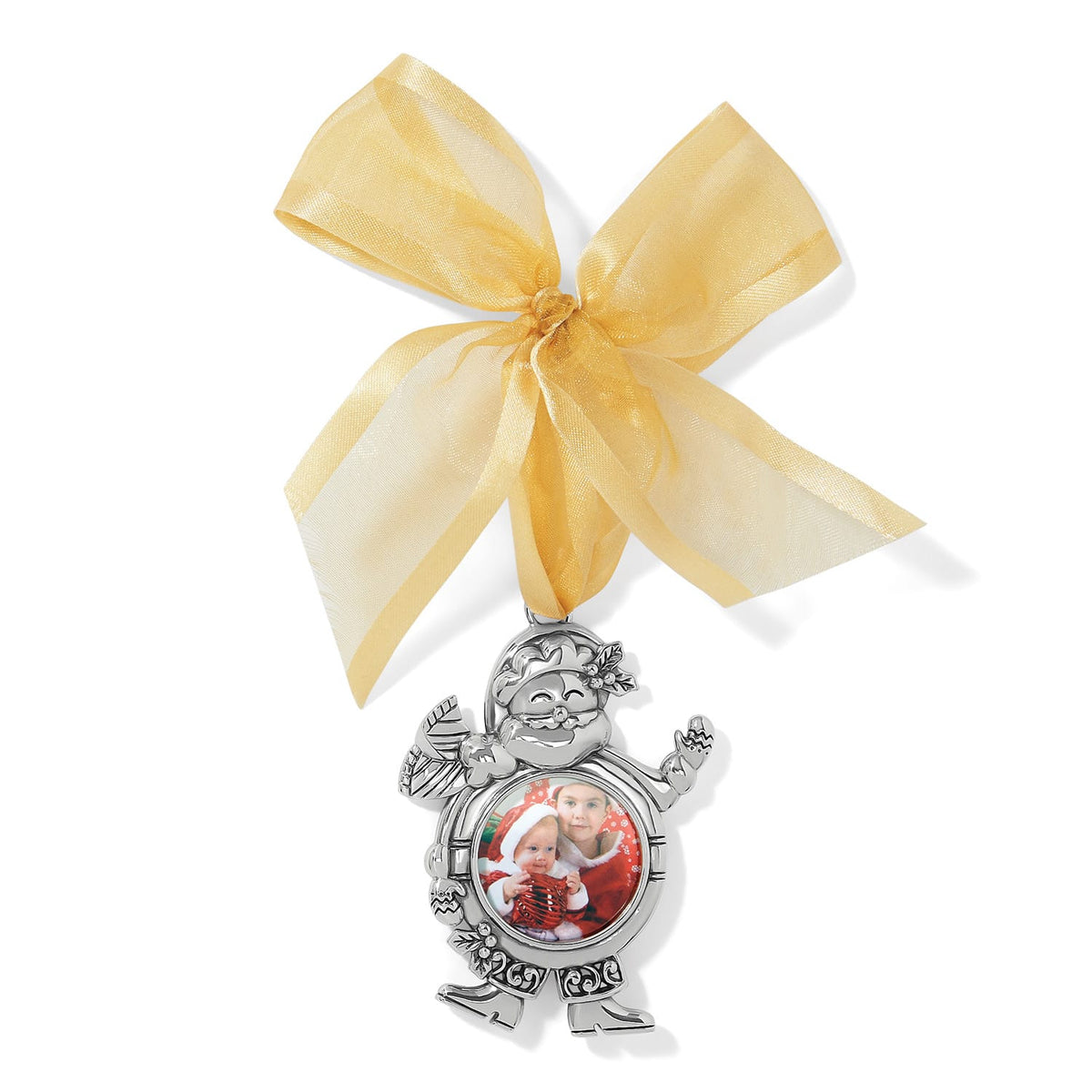 Santa Photo Ornament — Silver