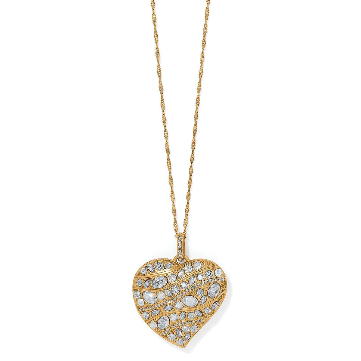 Trust Your Journey Golden Convertible Reversible Large Heart Necklace — Gold