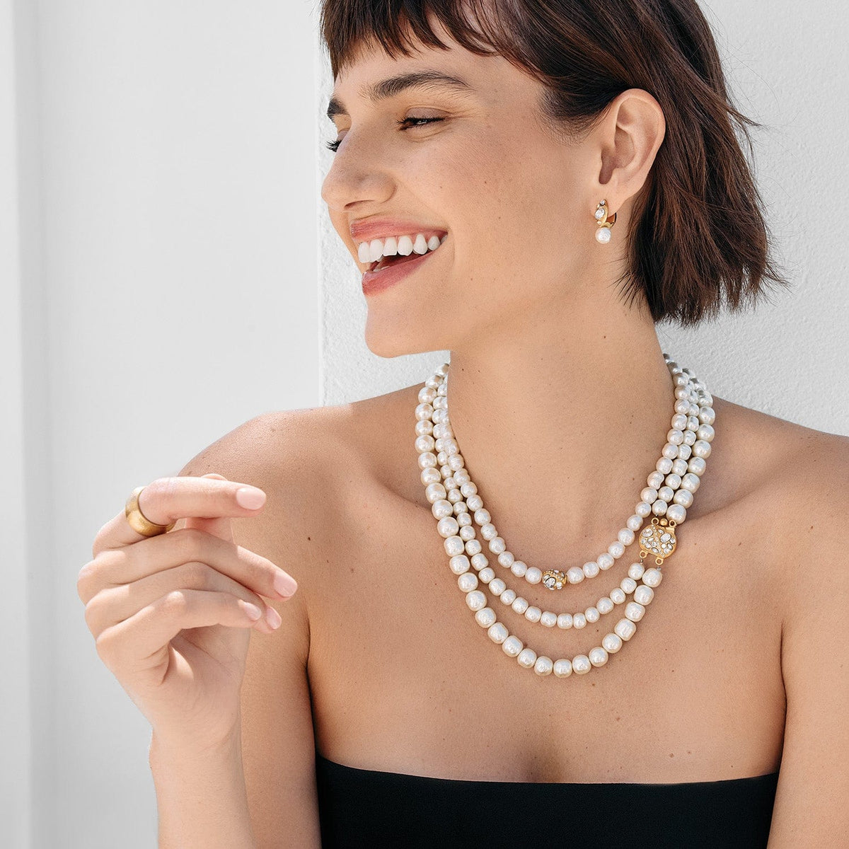 Trust Your Journey Pearl Drop Earrings by Brighton