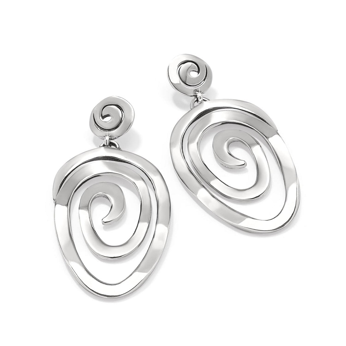 Vertigo Vibe Statement Post Drop Earrings — Silver