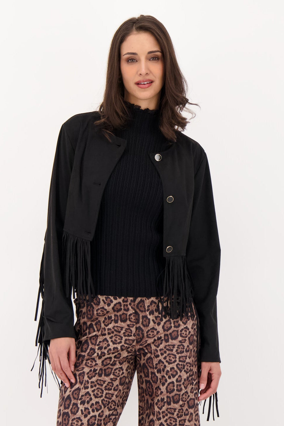 Fringed Vegan Suede Jacket