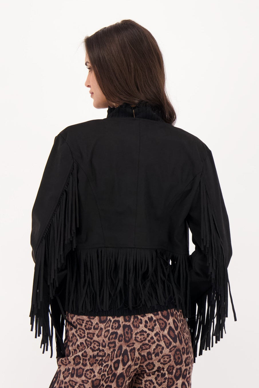 Fringed Vegan Suede Jacket