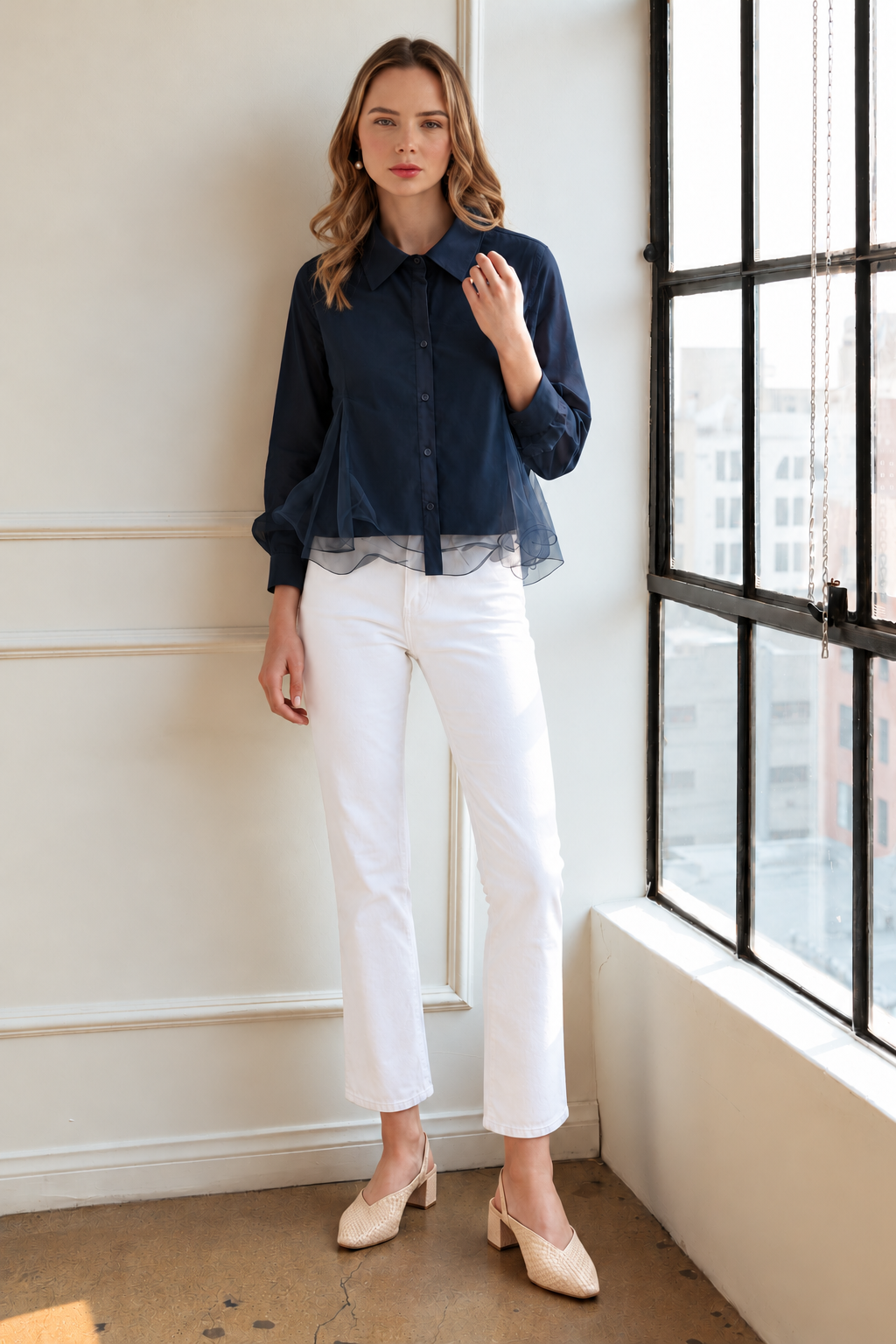 Camila Mesh Organza Blouse