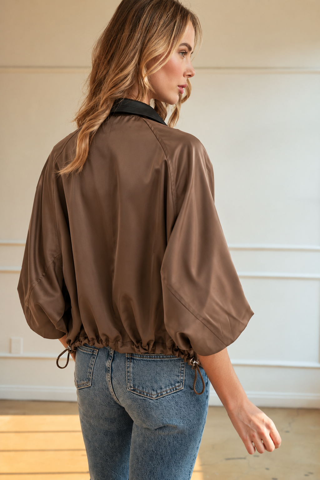 Jason Mix Media Leather Panel Jacket