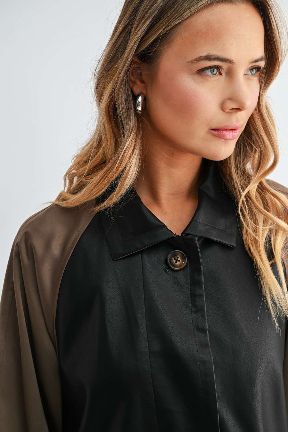 Jason Mix Media Leather Panel Jacket