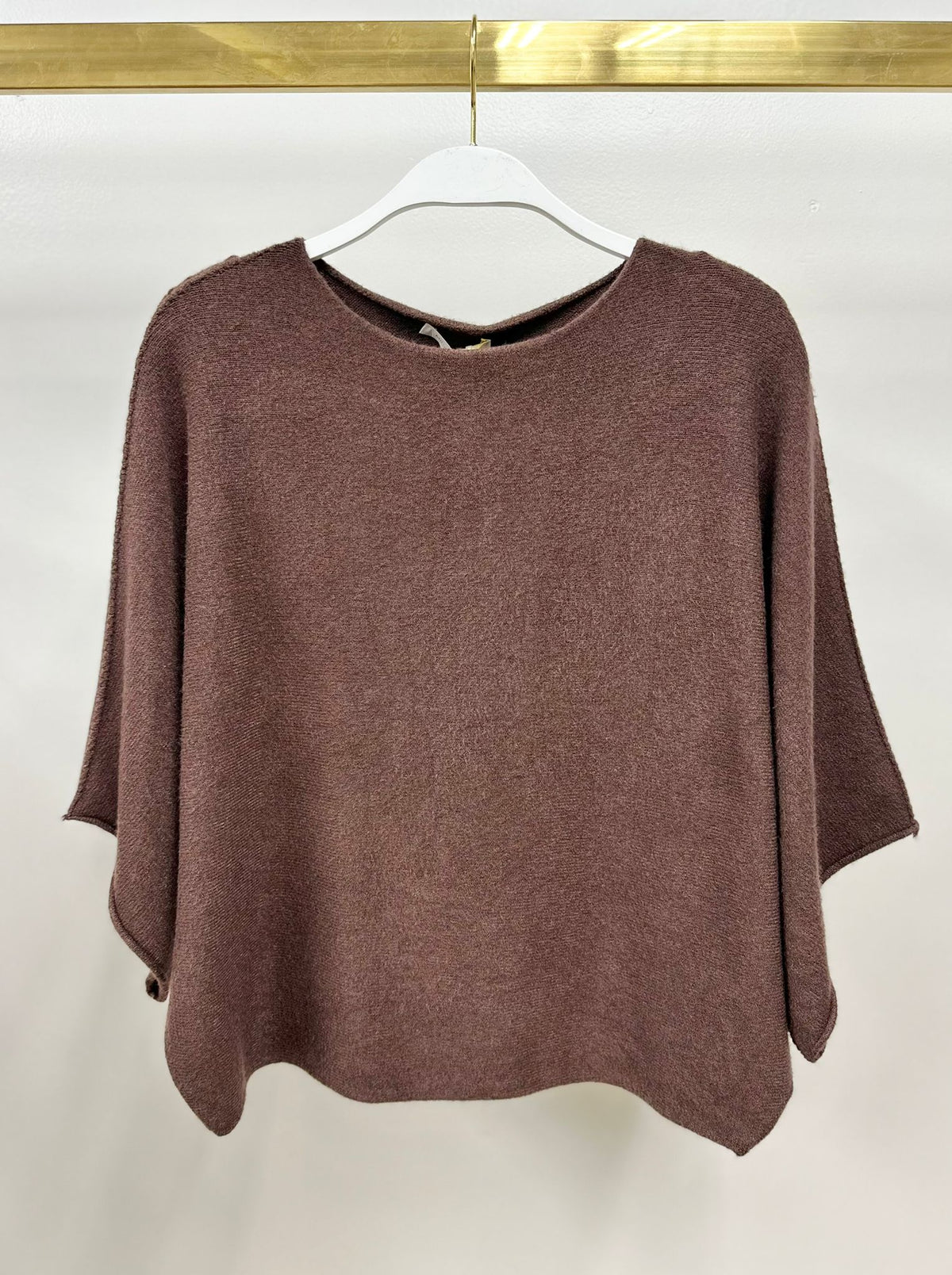 CREW NECK BATWING SLEEVE KNIT TOP