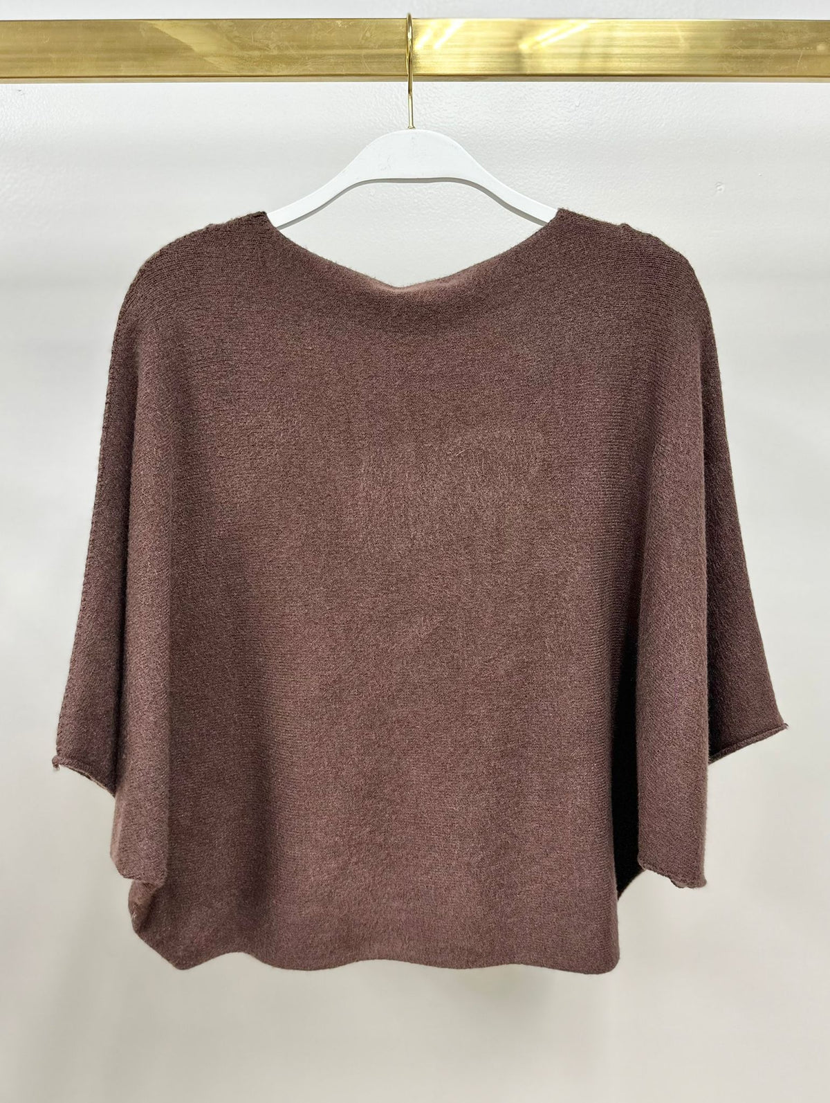 CREW NECK BATWING SLEEVE KNIT TOP