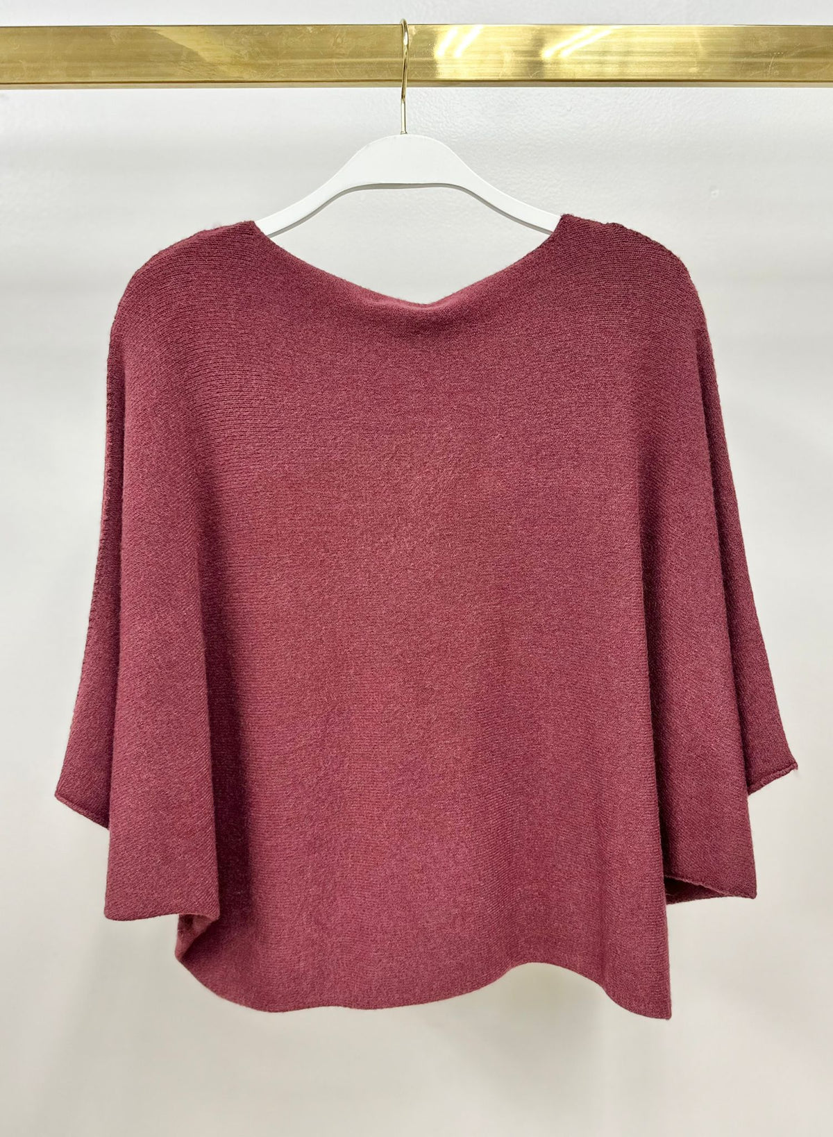 CREW NECK BATWING SLEEVE KNIT TOP
