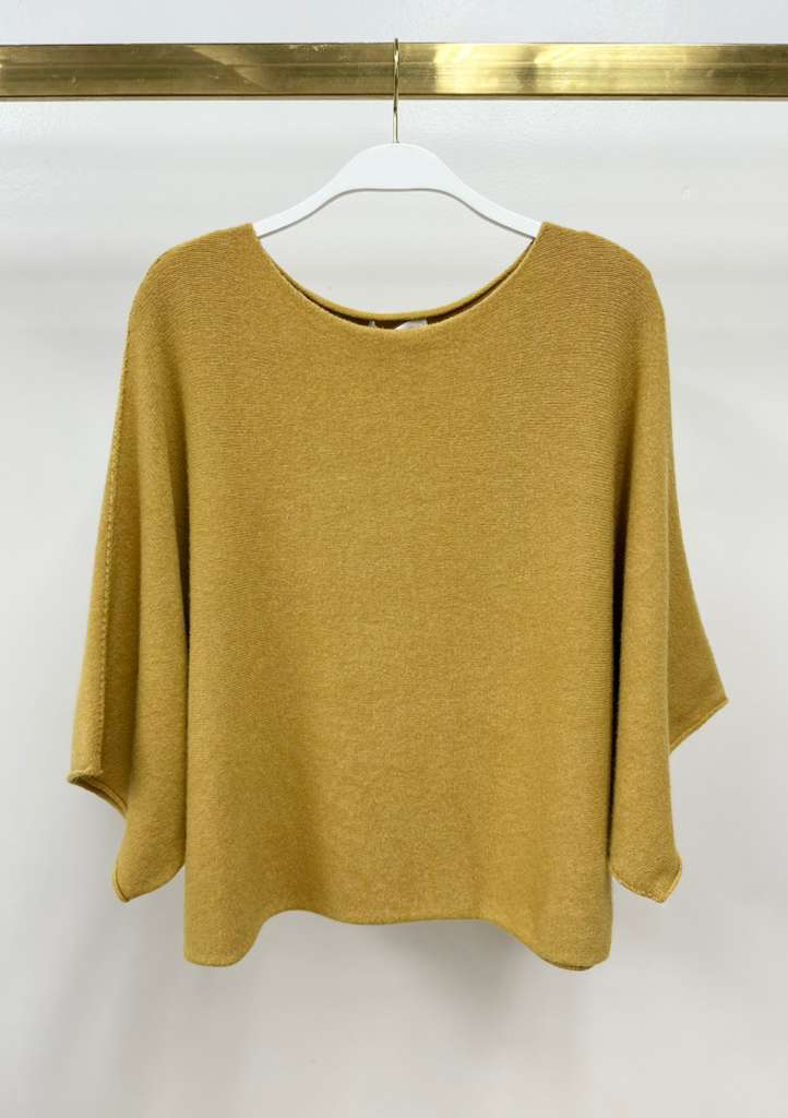 CREW NECK BATWING SLEEVE KNIT TOP