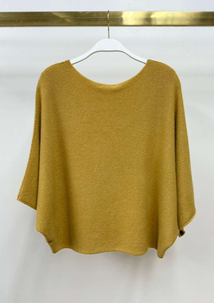 CREW NECK BATWING SLEEVE KNIT TOP
