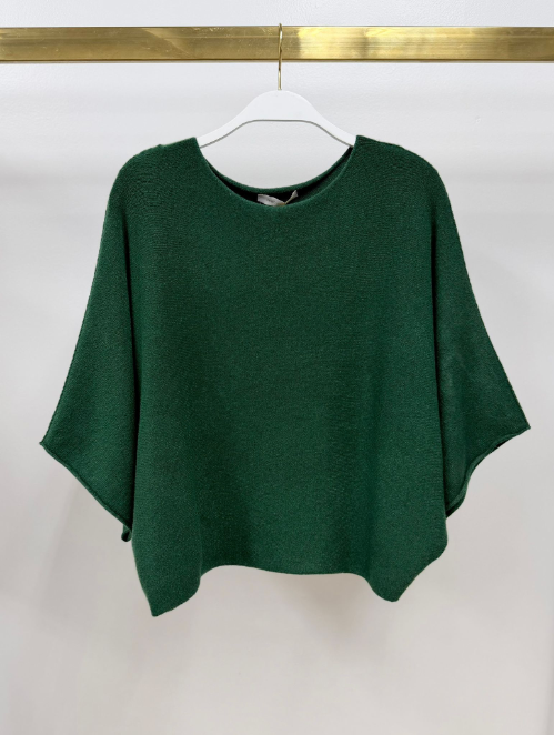 CREW NECK BATWING SLEEVE KNIT TOP