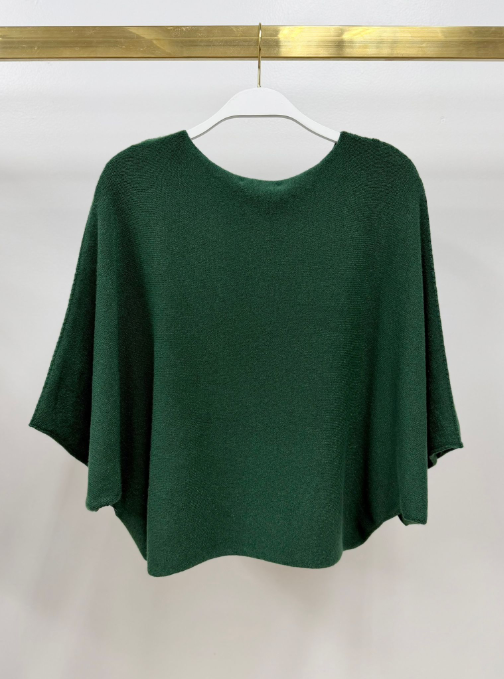 CREW NECK BATWING SLEEVE KNIT TOP