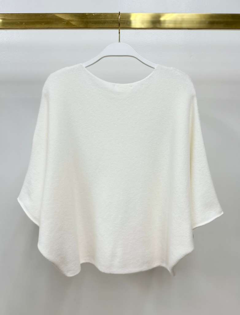 CREW NECK BATWING SLEEVE KNIT TOP