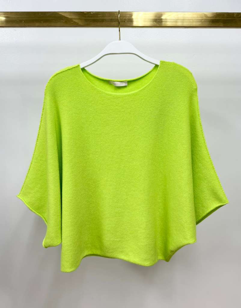 CREW NECK BATWING SLEEVE KNIT TOP